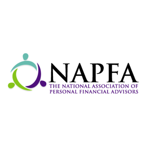 NAPFA logo with abstract circular design in teal, green, and purple, next to the text 