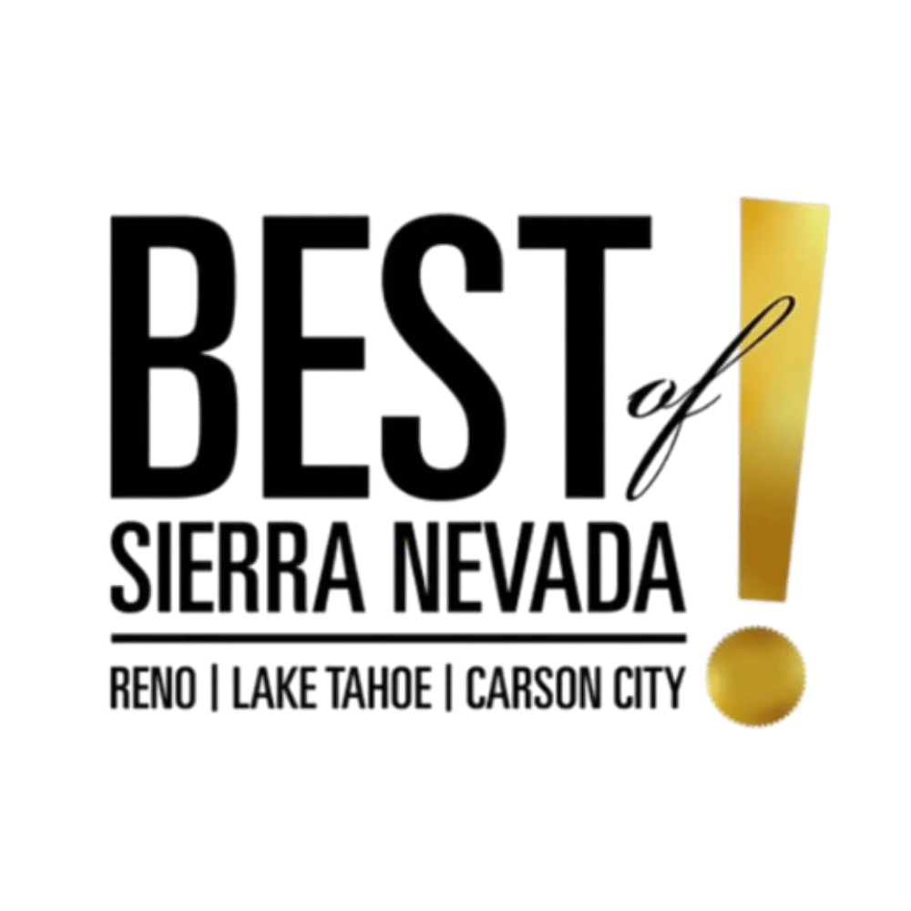 Logo with text: "Best of Sierra Nevada! Reno | Lake Tahoe | Carson City" featuring a gold exclamation mark on a white background.